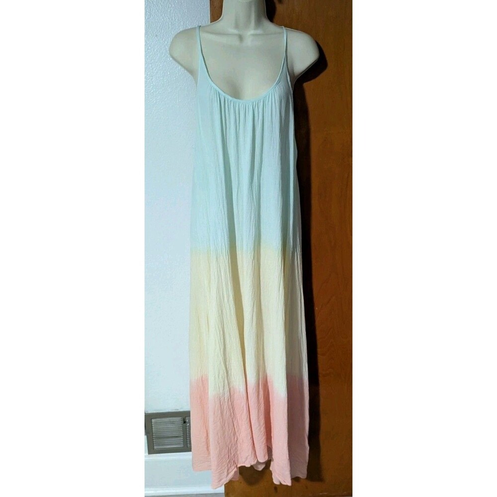 9seed Maxi Cover Up Dress Spaghetti Strap Low Back Resorts Wear Beachy One Size